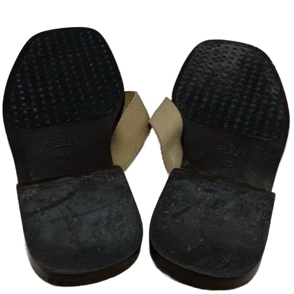 Gucci Authentic Mens Brown Beige Open Toe Slip-On Thong Sandals Size 12D - Picture 4 of 8